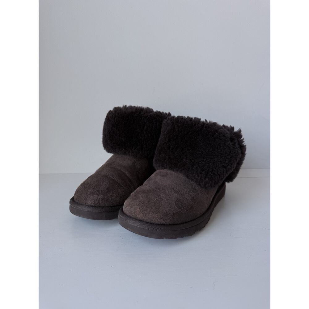 Ugg Australia Bailey Button II Ankle Sheepskin Boots Brown Women’s Size 8 - Picture 12 of 14